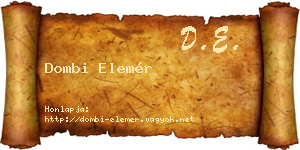 Dombi Elemér névjegykártya